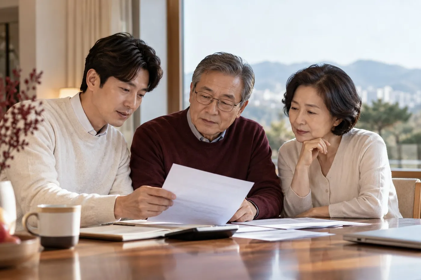 부모님이 준 생활비도 증여세가 나올 수 있을까? 관련 상황을 표현한 AI 생성 실사형 이미지