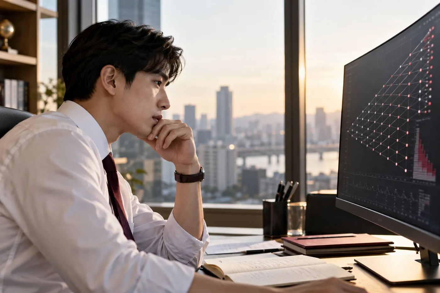 옵션평가에서 왜 노드별 Forward Rate를 사용할까? 관련 상황을 표현한 AI 생성 실사형 이미지