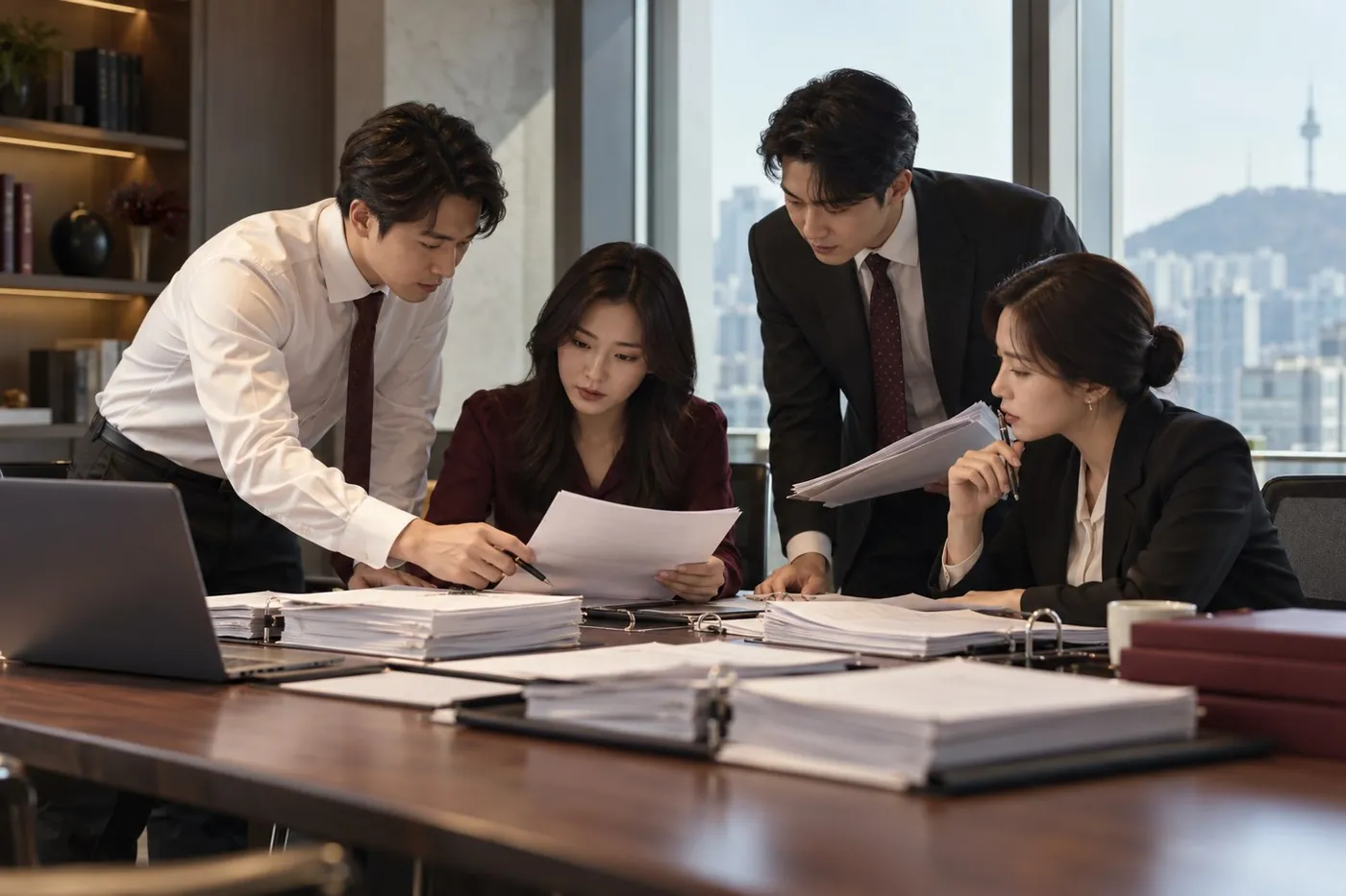 회계·감사 실무 블로그 시리즈 #13 - 계획단계 분석적 절차와 수행단계 분석적 절차의 차이 관련 상황을 표현한 AI 생성 실사형 이미지
