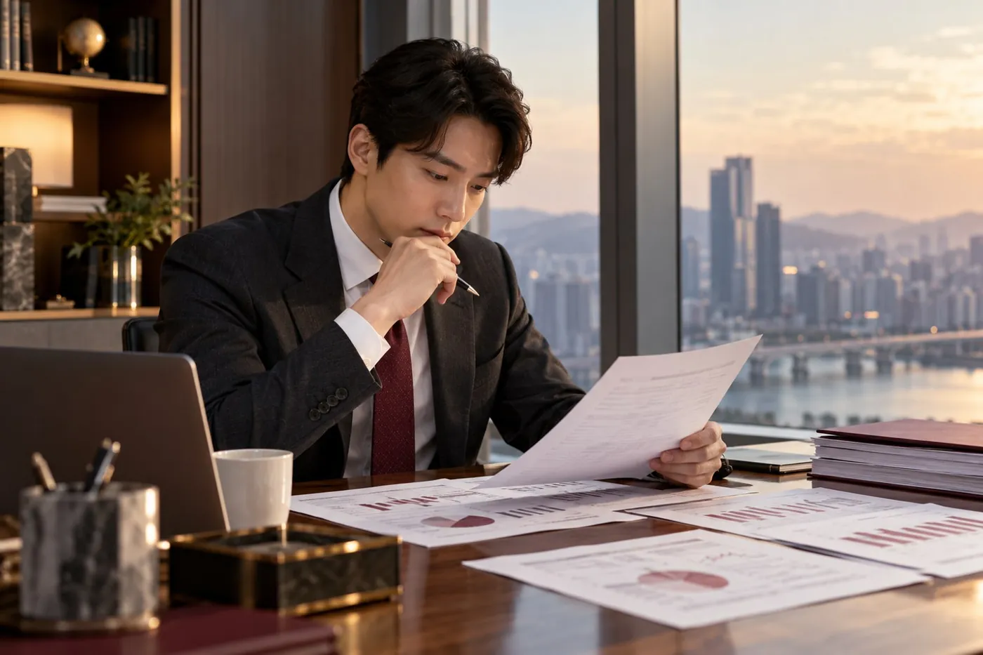 종결단계 분석적 절차란 무엇인가? — 감사 막바지에 다시 재무제표를 분석하는 이유 관련 상황을 표현한 AI 생성 실사형 이미지