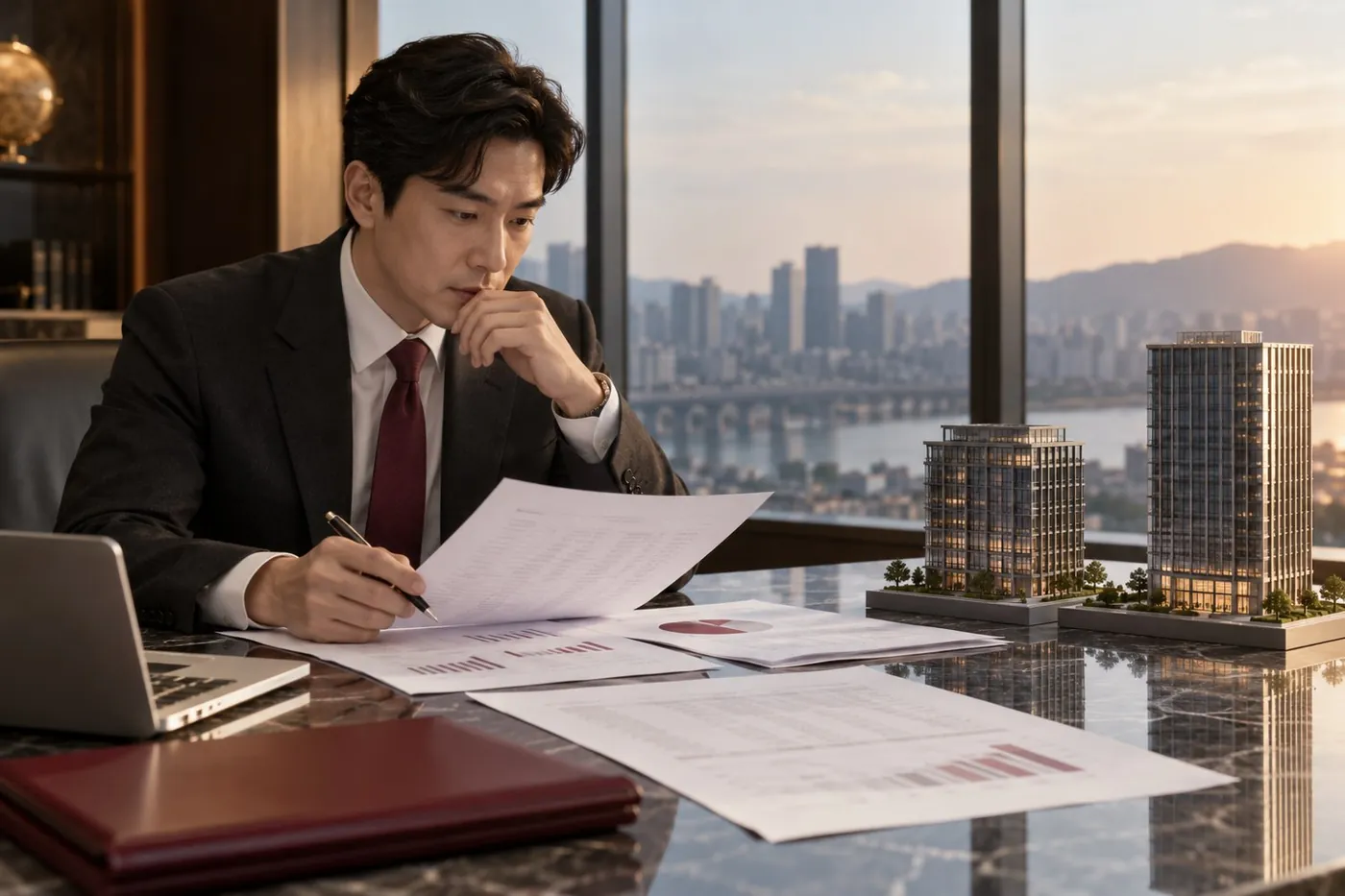 [IFRS 18 실무 FAQ ②] 일반 은행의 자산투자는 주된 사업활동일까? 관련 상황을 표현한 AI 생성 실사형 이미지