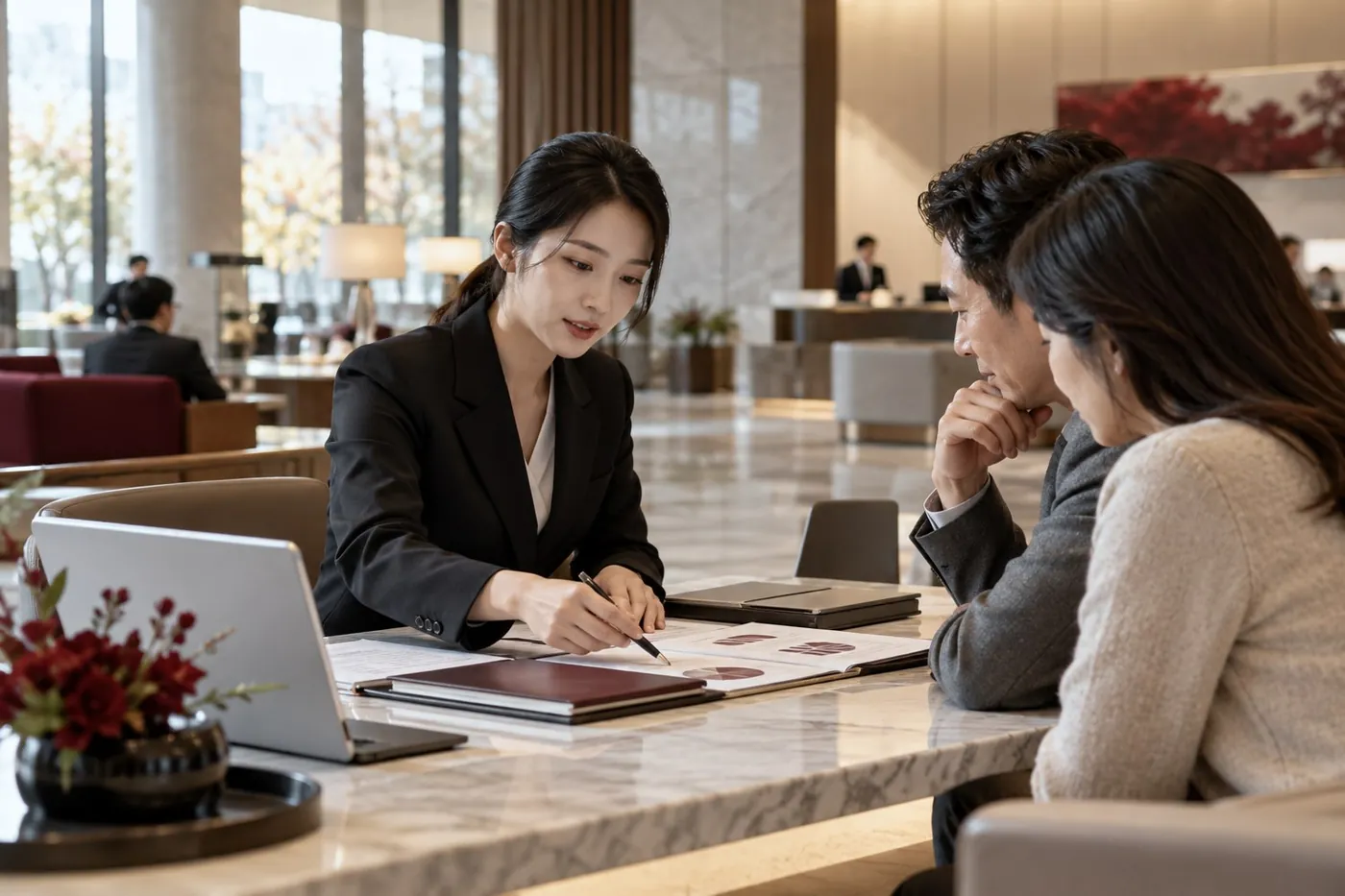 [IFRS 18 실무 FAQ ⑥] 지분법 적용 투자주식 손익은 어디에 표시할까? 관련 상황을 표현한 AI 생성 실사형 이미지