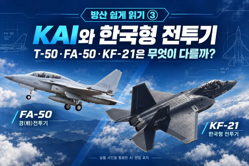 [방산 쉽게 읽기 ③] KAI는 전투기를 만드는 회사인가? T-50·FA-50·KF-21 쉽게 보기 — 원 게시글 본문 시각자료 1