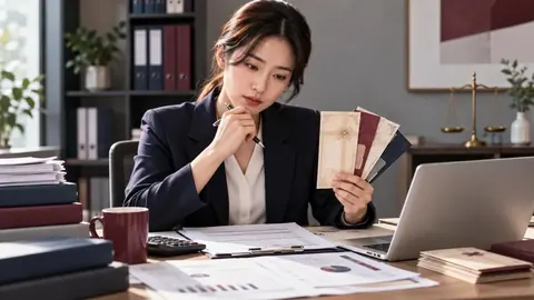 상품권은 현물기부일까, 현금기부일까? 관련 업무 상황을 표현한 AI 생성 실사형 이미지